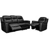 VENTE-UNIQUE Canapé 3 places et un fauteuil relax EVASION en cuir - Noir