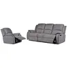 VENTE-UNIQUE Canapé 3+1 places relax en microfibre HERNANI - Gris