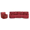 VENTE-UNIQUE Canapé 3+1 places relax en cuir AROMA - Rouge - Confort Moelleux - Largeur 99 cm - Style Contemporain - Design