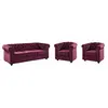 Canapé CHESTERFIELD - VENTE-UNIQUE - 3 places - Velours pourpre