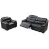 VENTE-UNIQUE Canapé 3 places et fauteuil relax électrique en cuir ARENA III - Noir