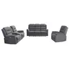 VENTE-UNIQUE Canapés 3 places 2 places et un fauteuil relax électrique en tissu anthracite NEVERS