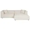 Canapé d'angle en velours côtelé beige - VENTE-UNIQUE - NAEMIA - 5 pla...