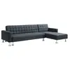 VENTE-UNIQUE Canapé d'angle convertible et réversible en tissu noir WILLIS II