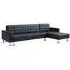 VENTE-UNIQUE Canapé dangle convertible et réversible en simili noir WILLIS II