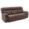 VENTE-UNIQUE Canapé 3 places relax électrique en microfibre aspect cuir vieilli marron ORTIANO