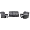 VENTE-UNIQUE Canapé 3 places, 2 places et fauteuil relax électrique en tissu gris BUROLO