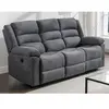 VENTE-UNIQUE Canapé 3 places relax électrique en tissu gris BUROLO