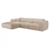 Canapé d'angle en tissu texturé beige - VENTE-UNIQUE - POGNI - 5 place...