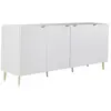 VENTE-UNIQUE Buffet avec 4 portes en MDF et acier - Blanc et doré - YESINIA