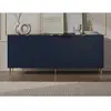 VENTE-UNIQUE Buffet avec 4 portes en MDF et acier - Bleu et doré - YESINIA