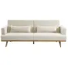 VENTE-UNIQUE Canapé 3 places convertible clic-clac en tissu bouclette blanc ESME