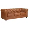 VENTE-UNIQUE Canapé 3 places en cuir de vachette camel CHESTERFIELD