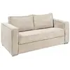 VENTE-UNIQUE Canapé 3 places convertible express en velours côtelé beige - Couchage 140 cm - Matelas 18 cm LORETO