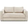 VENTE-UNIQUE Canapé 4 places convertible express en velours côtelé beige - Couchage à lattes larges 160 cm - Matelas 18 cm LORETO