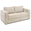 VENTE-UNIQUE Canapé 3 places convertible express en velours côtelé beige - Couchage 140 cm - Matelas 22 cm LORETO