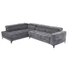 VENTE-UNIQUE Canapé d'angle gauche relax électrique avec assise coulissante en tissu anthracite MONISO