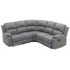 VENTE-UNIQUE Canapé d'angle relax en tissu gris clair RIETI