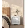 VENTE-UNIQUE Lot de 2 tables de chevet - 2 tiroirs - Simili blanc - CAPITOLE