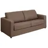 VENTE-UNIQUE Canapé 3 places convertible express en tissu marron Couchage 140 cm - Matelas 14 cm DONETO