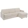 VENTE-UNIQUE Canapé d'angle convertible express et réversible en tissu beige - Couchage 140 cm à lattes larges - Matelas 22 cm - CALIFE