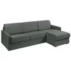 VENTE-UNIQUE Canapé d'angle convertible express en tissu gris - Couchage 140 cm - Matelas 18 cm - CALIFE