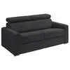 VENTE-UNIQUE Canapé 3 places convertible express en velours côtelé gris - Couchage 140 cm - Matelas 14 cm - VIZIR