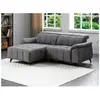 VENTE-UNIQUE Canapé d'angle gauche relax électrique en tissu texturé gris CELTIMO