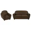 VENTE-UNIQUE Canapé 3 places et un fauteuil en microfibre aspect cuir vieilli club VICTORY III