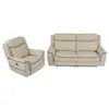 VENTE-UNIQUE Canapé 3 places et fauteuil relax électrique en cuir beige ADELIO