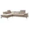 Grand canapé dangle gauche convertible en velours beige SEPINA