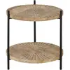 Maisons du Monde Bijzettafel van gegraveerd mangohout en ijzer, zwart