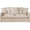 Maisons du Monde Zetel van linneneffect met 3/4 zitplaatsen, beige