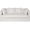 Maisons du Monde Slaapbank van stof met linnen effect en 3/4 zitplaatsen, wit, matras van 10 cm