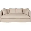 Maisons du Monde Slaapbank van stof met linnen effect en 3/4 zitplaatsen, beige, matras van 10 cm