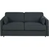 Maisons du Monde Canapé convertible 2/3 places en textile tramé gris anthracite, matelas 18 cm