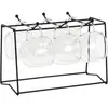 Maisons du Monde Tasses à café double paroi en verre transparent et support en métal noir