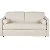 2/3-zits slaapbank in beige geweven stof, matras 18 cm