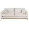 Scandinavische 3-zitsbank in beige corduroy