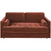 Maisons du Monde Terracotta fluwelen slaapbank met 2/3 zitplaatsen, matras 18 cm