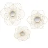 Maisons du Monde Gouden metalen bloem spiegels (x3)