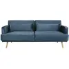 Maisons du Monde Donkerblauwe fluwelen driezitsslaapbank met kliksysteem