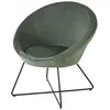 Maisons du Monde Groene fluwelen fauteuil met zwarte staalen pootjes