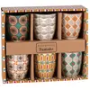 Maisons du Monde Koffertje met 6 kopjes in veelkleurig keramiek