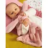 Doudou lapin bi-matière personnalisable rose TU