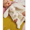 Doudou lapin bi-matière personnalisable blanc TU