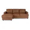 PAUL Canapé d'angle gauche 4 places - Tissu Marron vintage - Contempor...