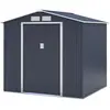 ARCHER Abri de jardin en métal 4,07 m² - 213 x 191 x 195 cm - Kit d'ancrage inclus - Gris
