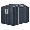 ARCHER Abri De Jardin En Métal 5.29 M² - Kit D'ancrage Inclus - Gris Anthracite