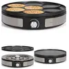 Livoo Crêpière INOX 2 en 1 33cm anti-adhésif 1500W Noire Plaque compat...